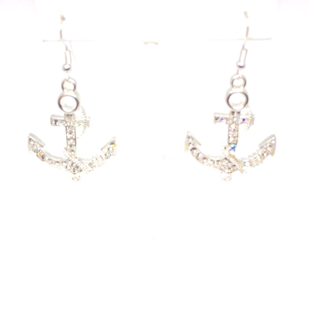 {3 for $20} Anchor nautical jeweled dangle earring